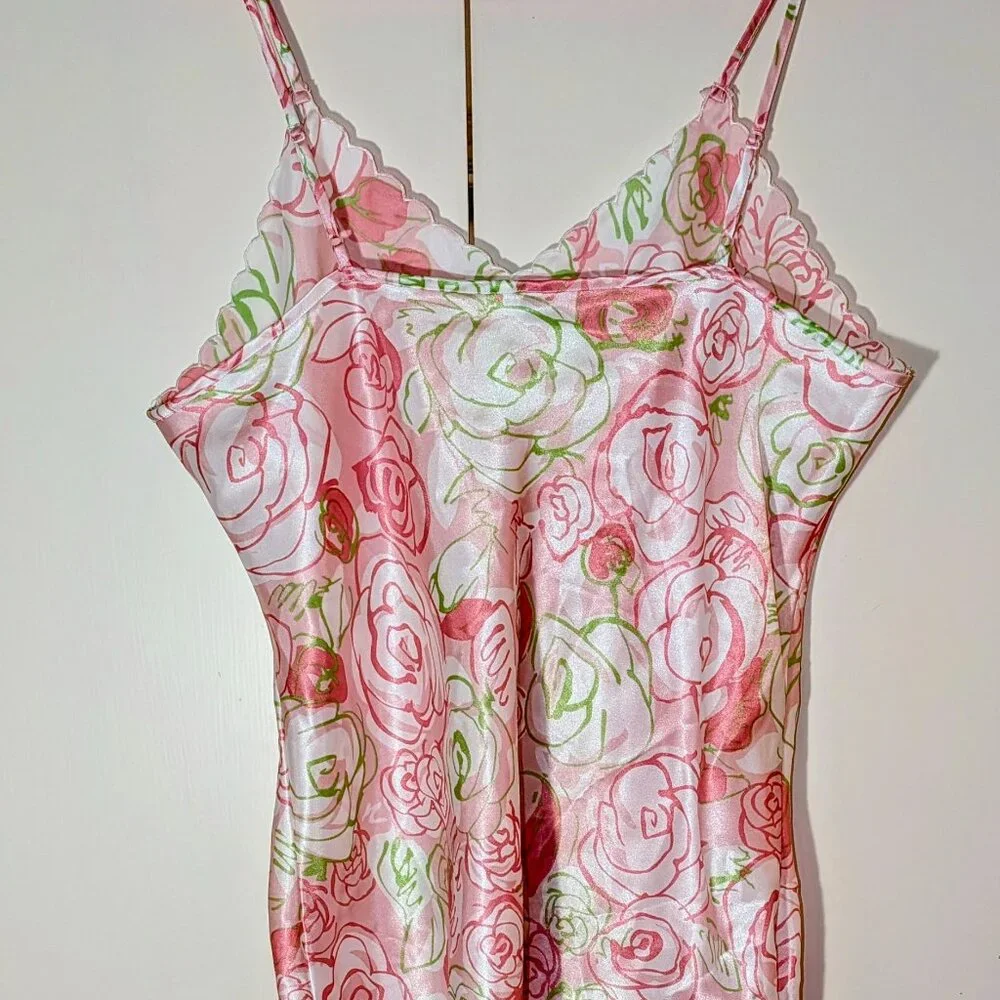 Pink Rose Satin Cami & Shorts Set - Picture 5 of 12